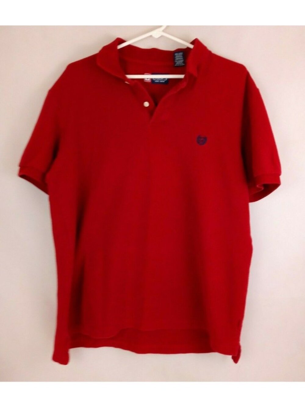 Chaps Men's Solid Red Short Sleeve Polo Shirt Size Large